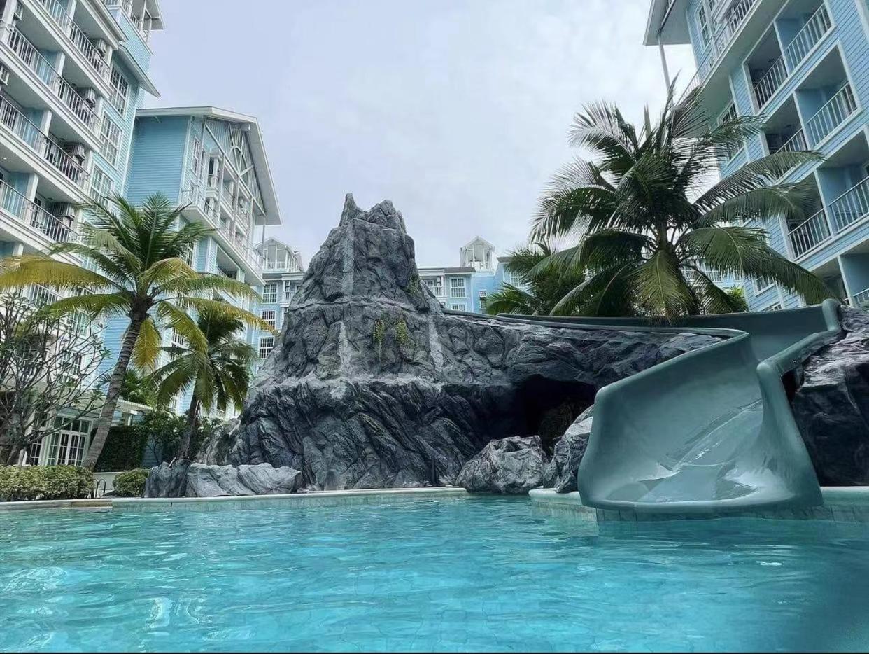 Grand Florida芭提雅带免费游泳池温泉桑拿浴和健身房瑜伽室私家海滩公寓e206 Na Chom Thian Eksteriør billede